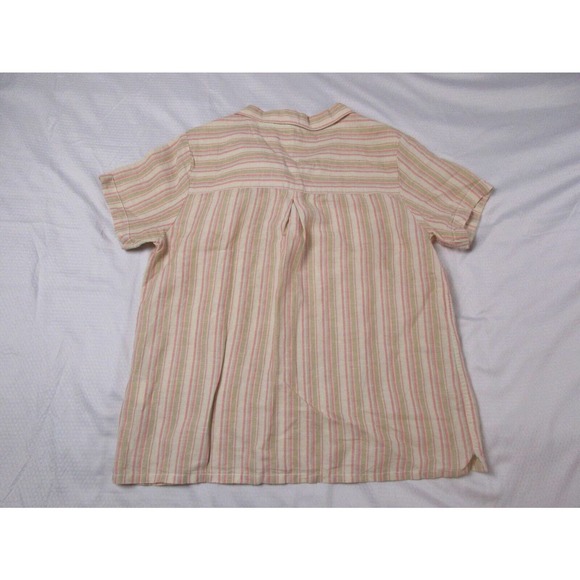 Mollusk California Top Medium M Women's Cotton Linen Blend Striped Button Down - Picture 2 of 9